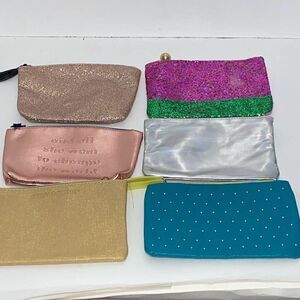 Ipsy Women's Set of 6 Whimsy Trinkets Multicolored Purse Cosmetic Bag One Size